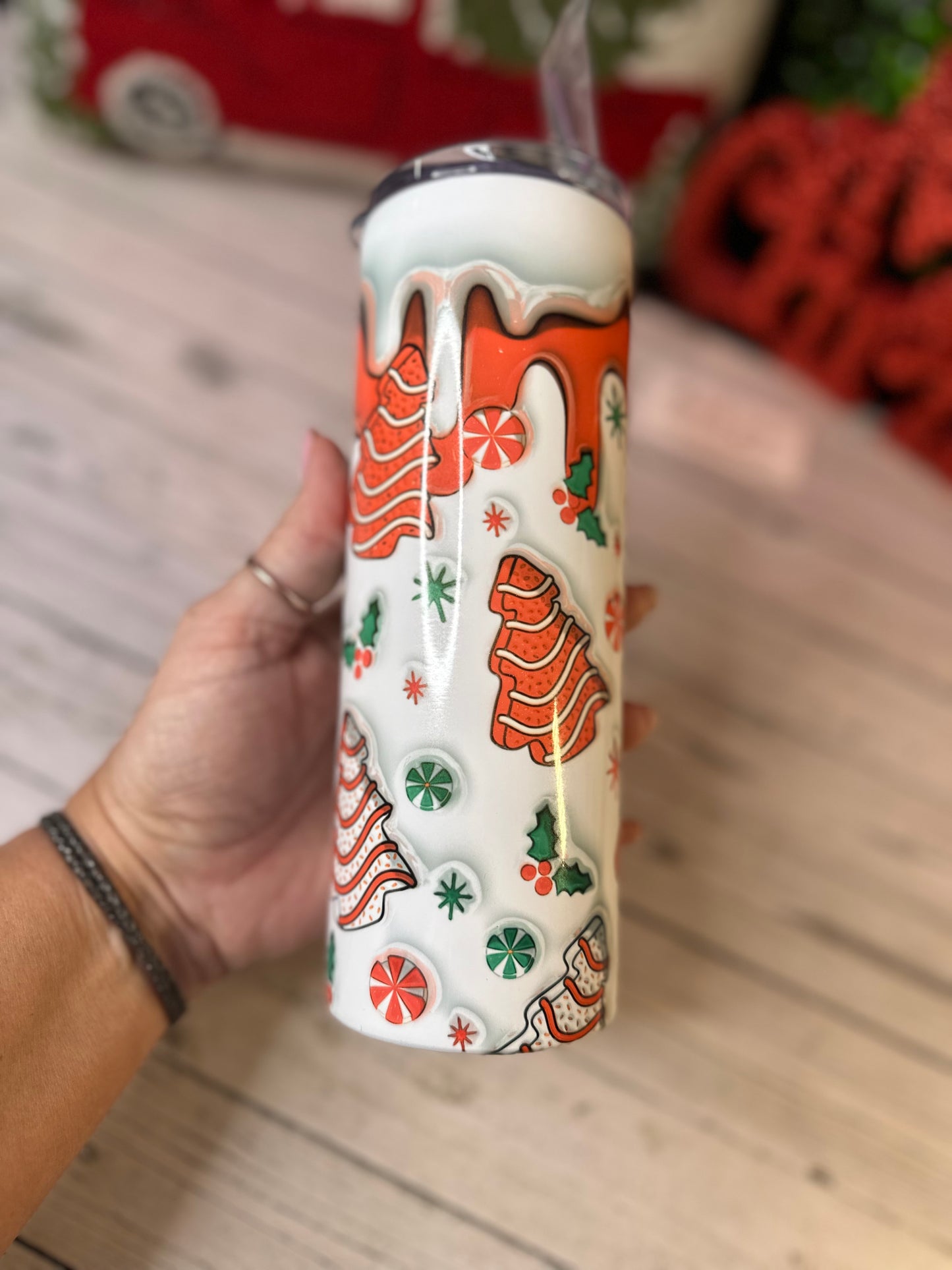 3D Christmas Cakes Tumbler - Willow Love Bug Designs