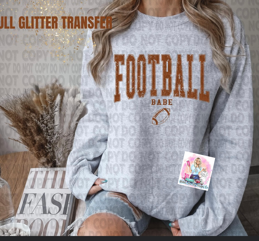 Football Full Glitter Crewneck - Willow Love Bug Designs