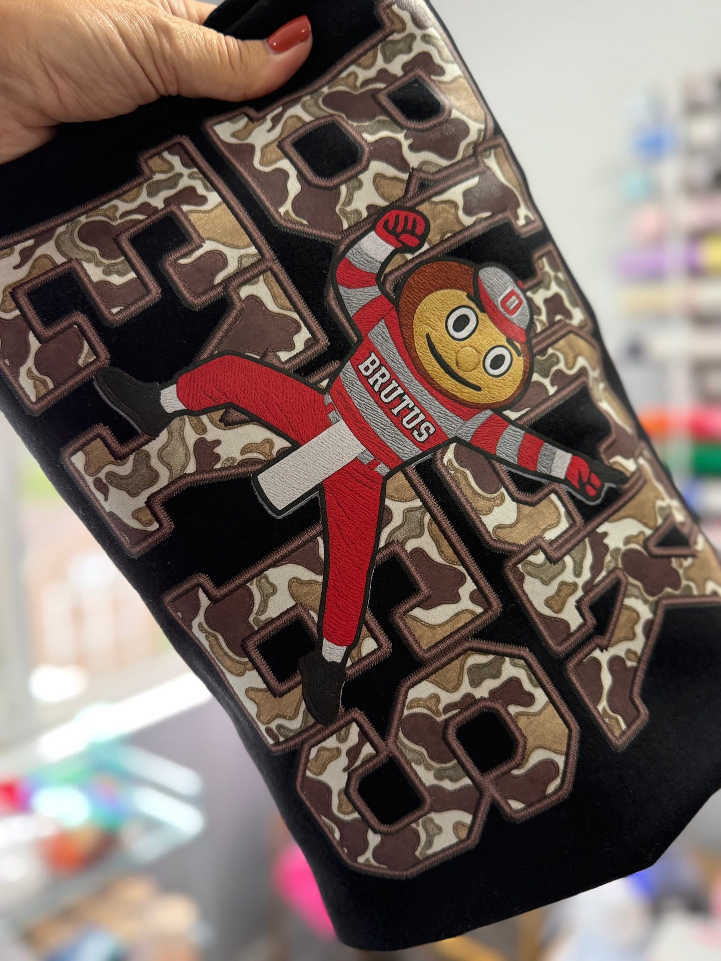 Camo Buckeyes Crewneck Sweatshirt/ This sweatshirt is a pre-order this sweatshirt will ship the following week