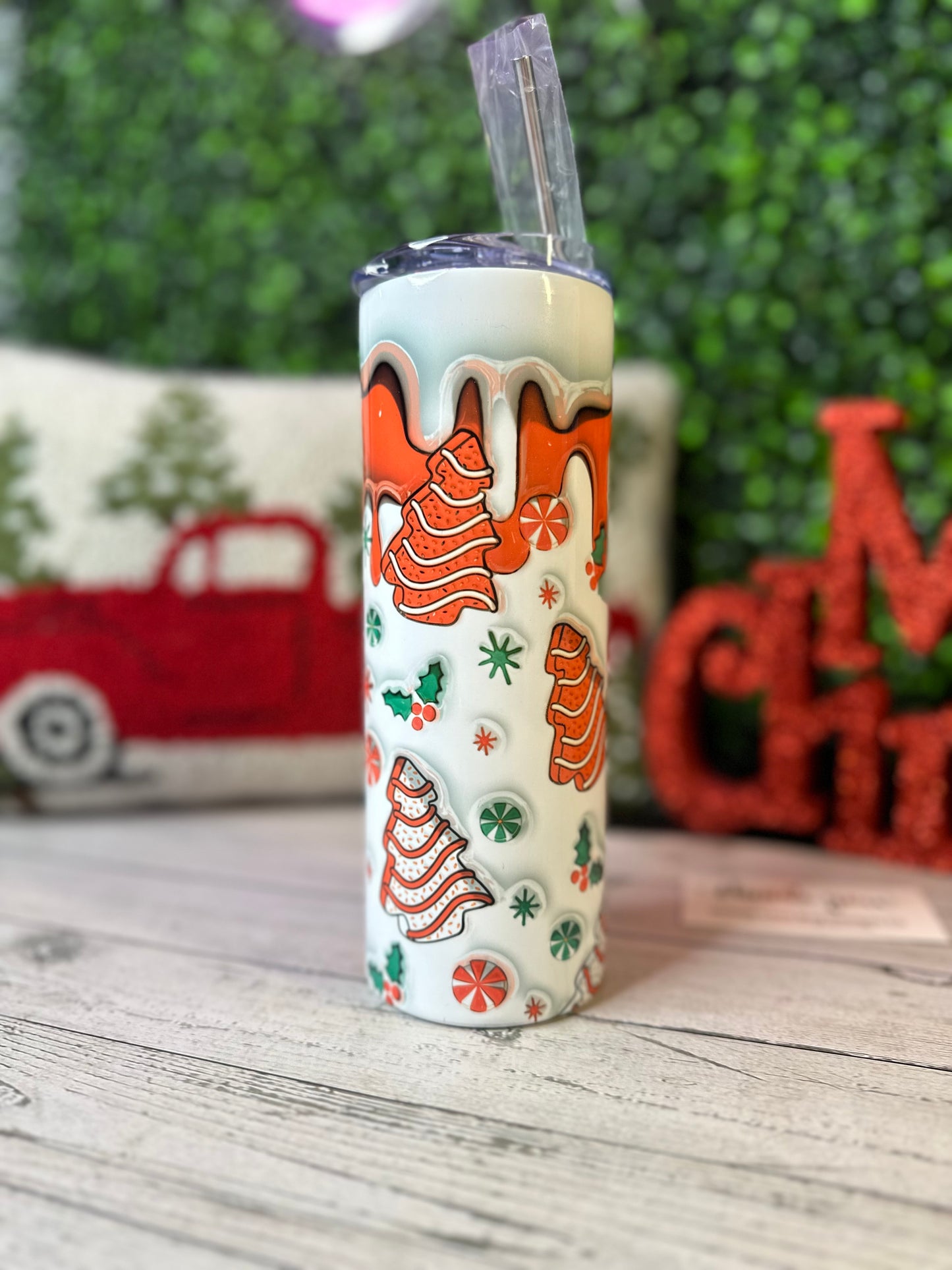 3D Christmas Cakes Tumbler - Willow Love Bug Designs