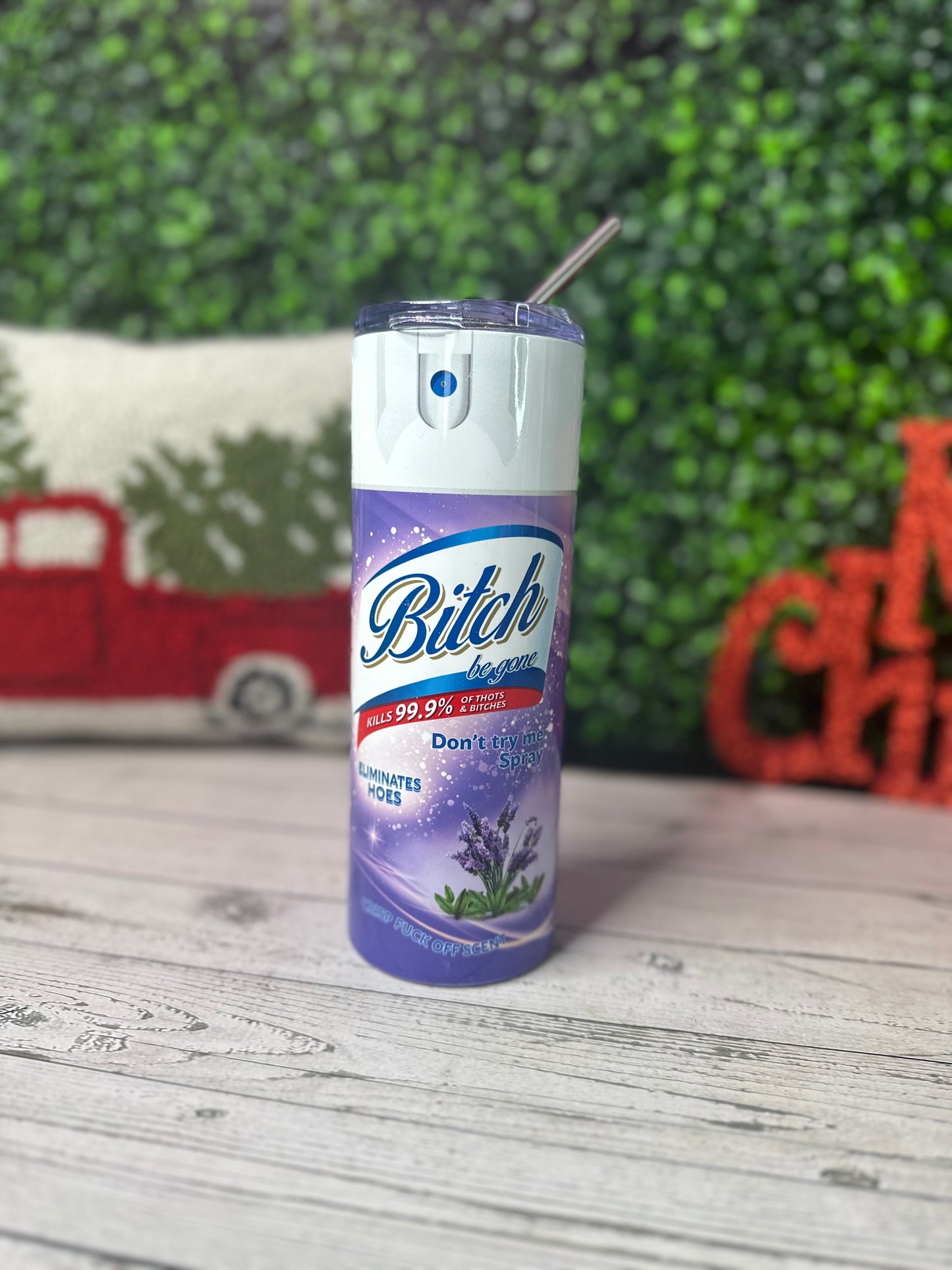 Bitch Begone Purple Tumbler - Willow Love Bug Designs