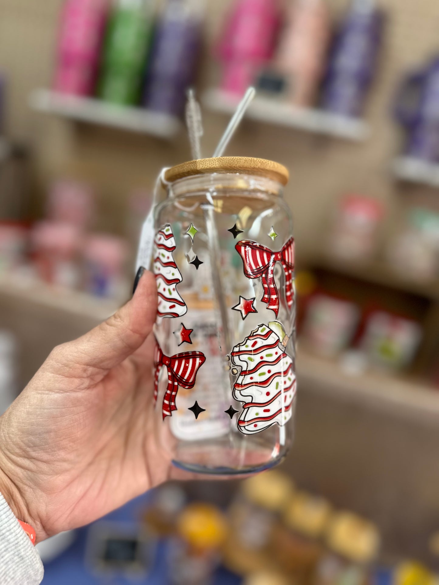 Tis The Season Christmas Cakes Glass Cup 16oz