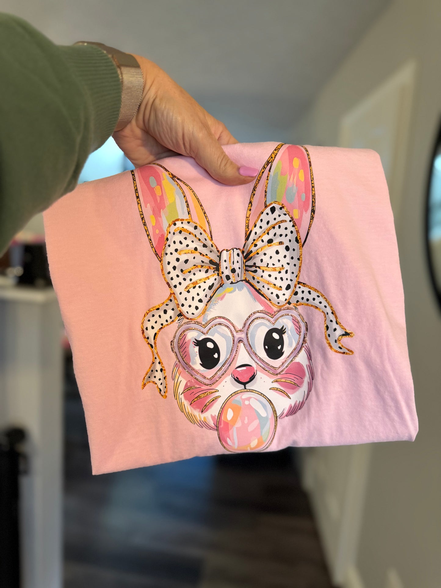 Easter Bunny Glasses Bow Sweatshirt