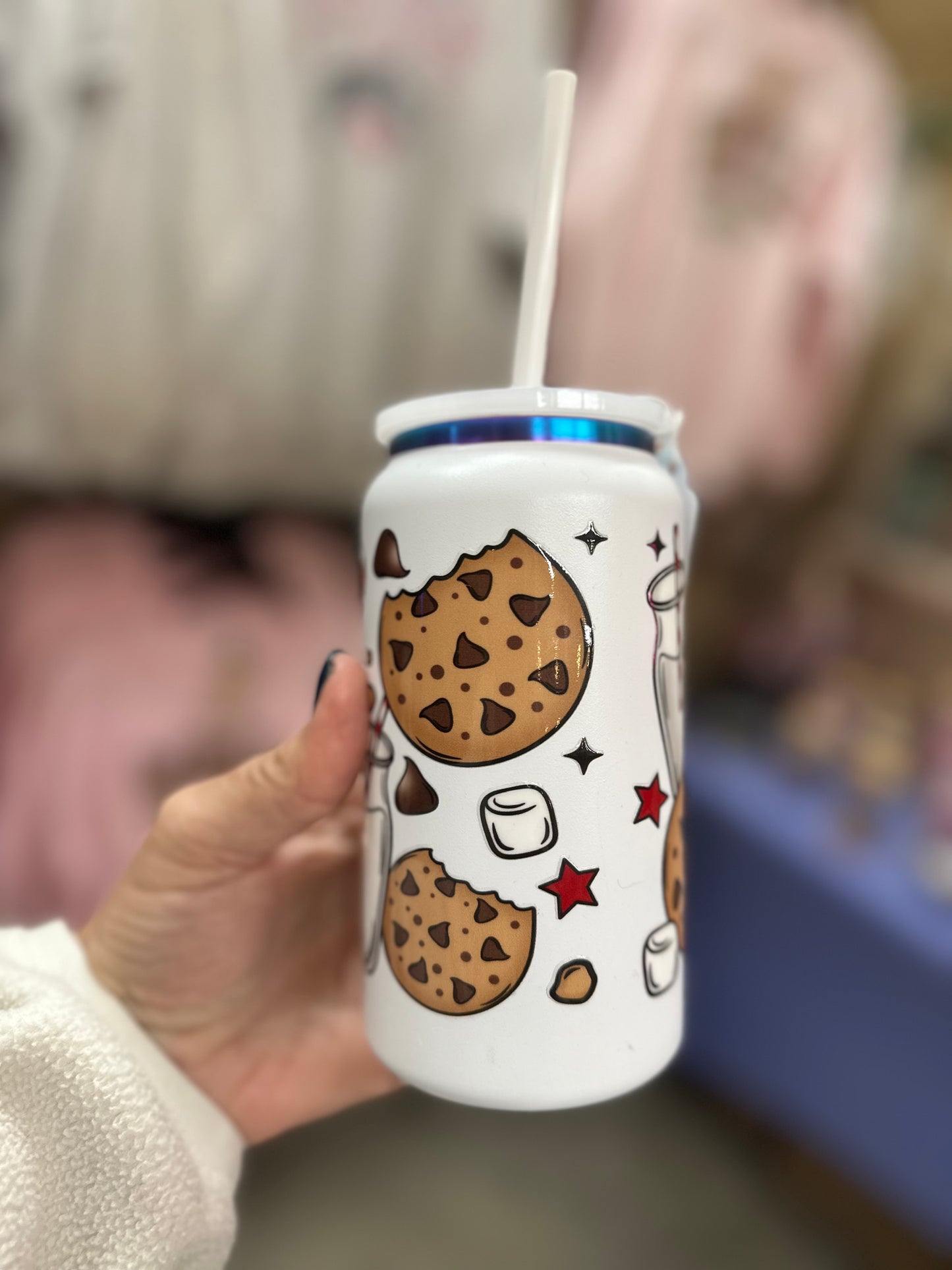 Milk For Santa 16oz stainless cup with lid & straw