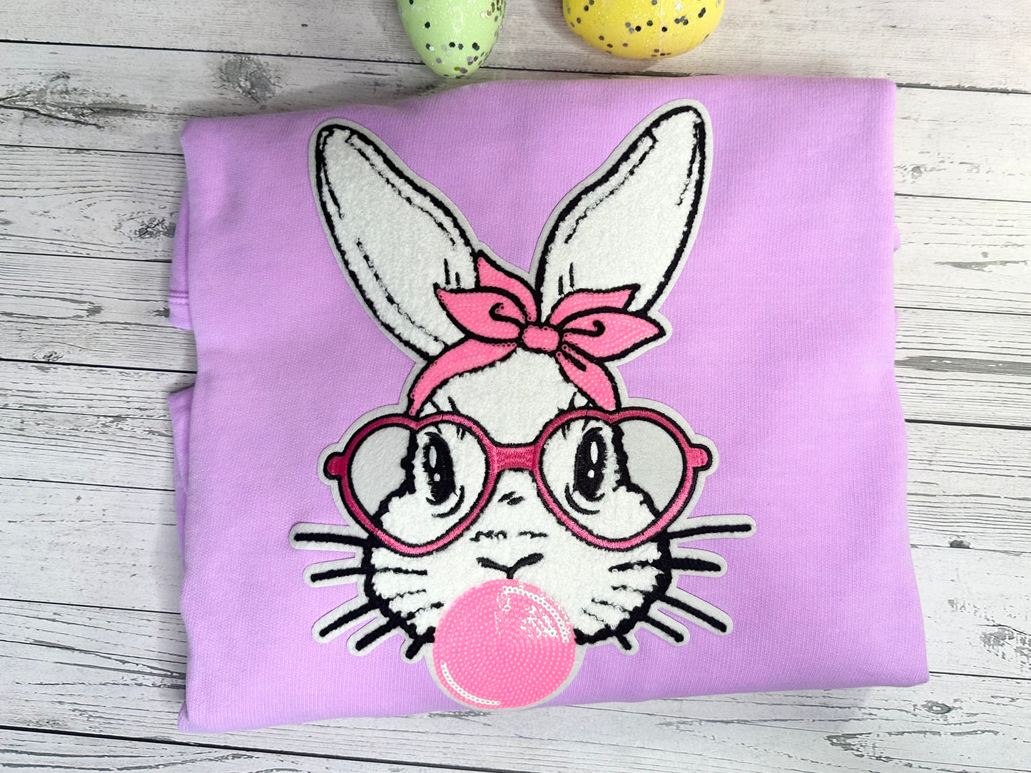 Easter Bunny Chenille Patch Crewneck Sweatshirt