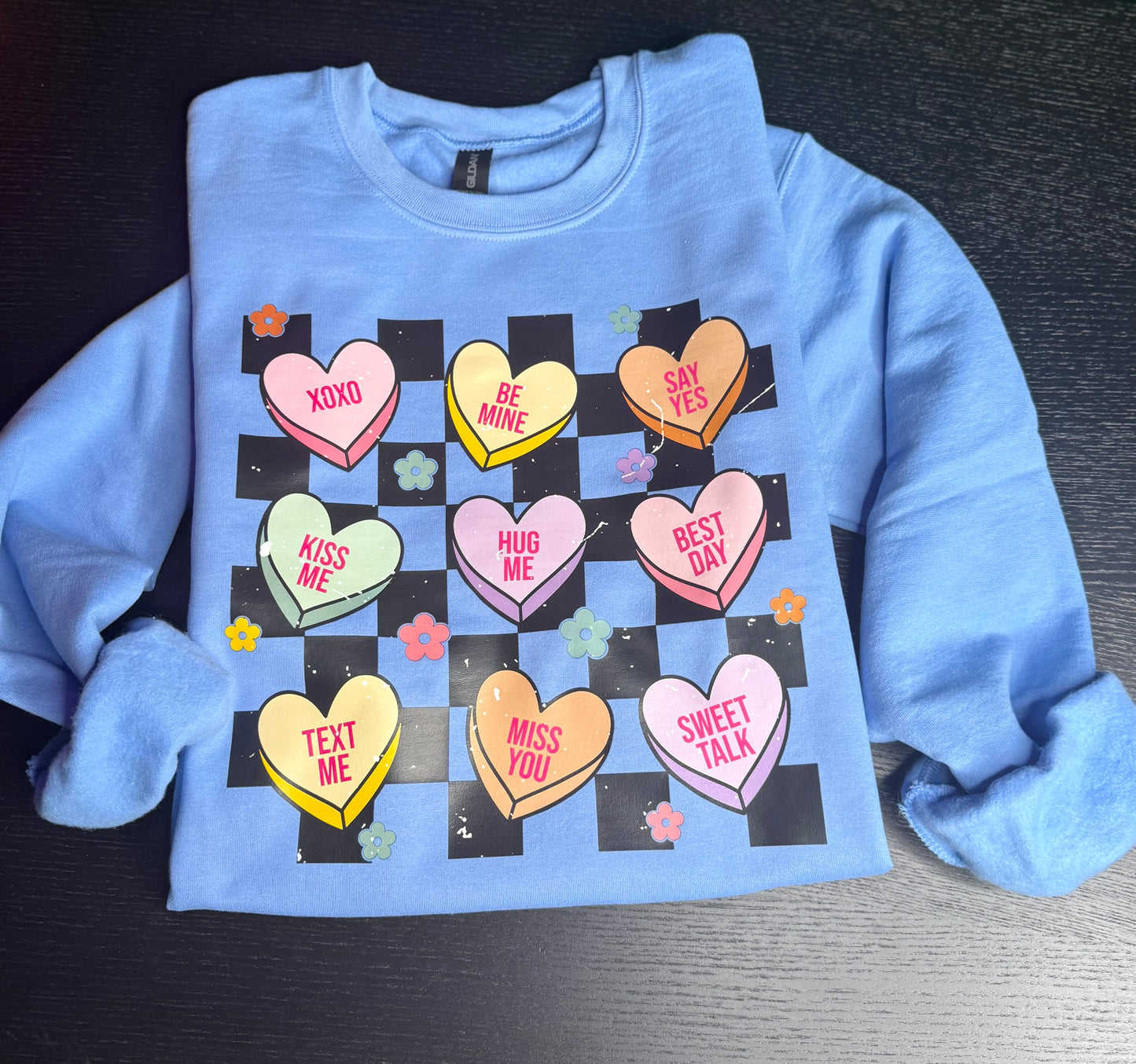 Valentines Day Conversational Love Hearts Crewneck Sweatshirt