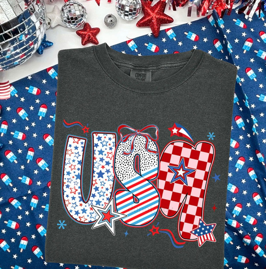 Retro Bow USA Comfort Colors Tee