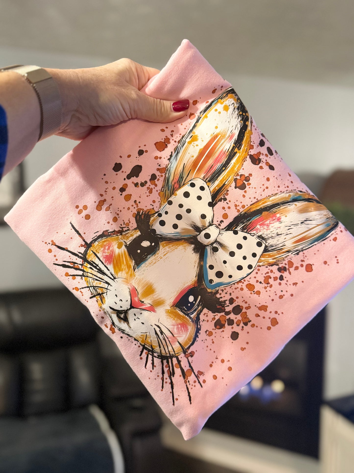 Bunny Polka Dot Bow sweatshirt