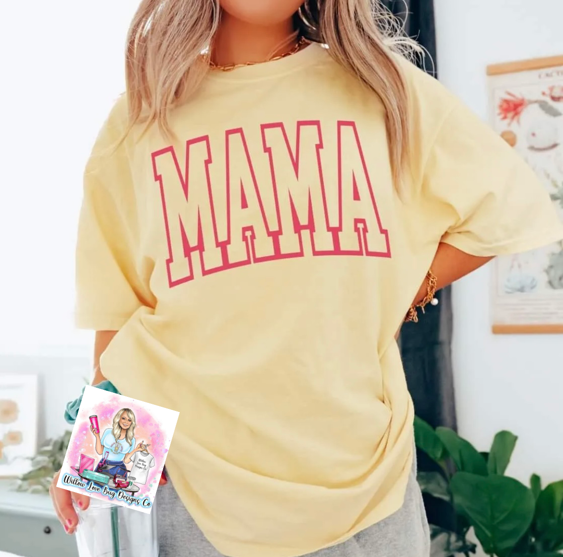 MAMA Varsity Letter Graphic Tee Comfort Color