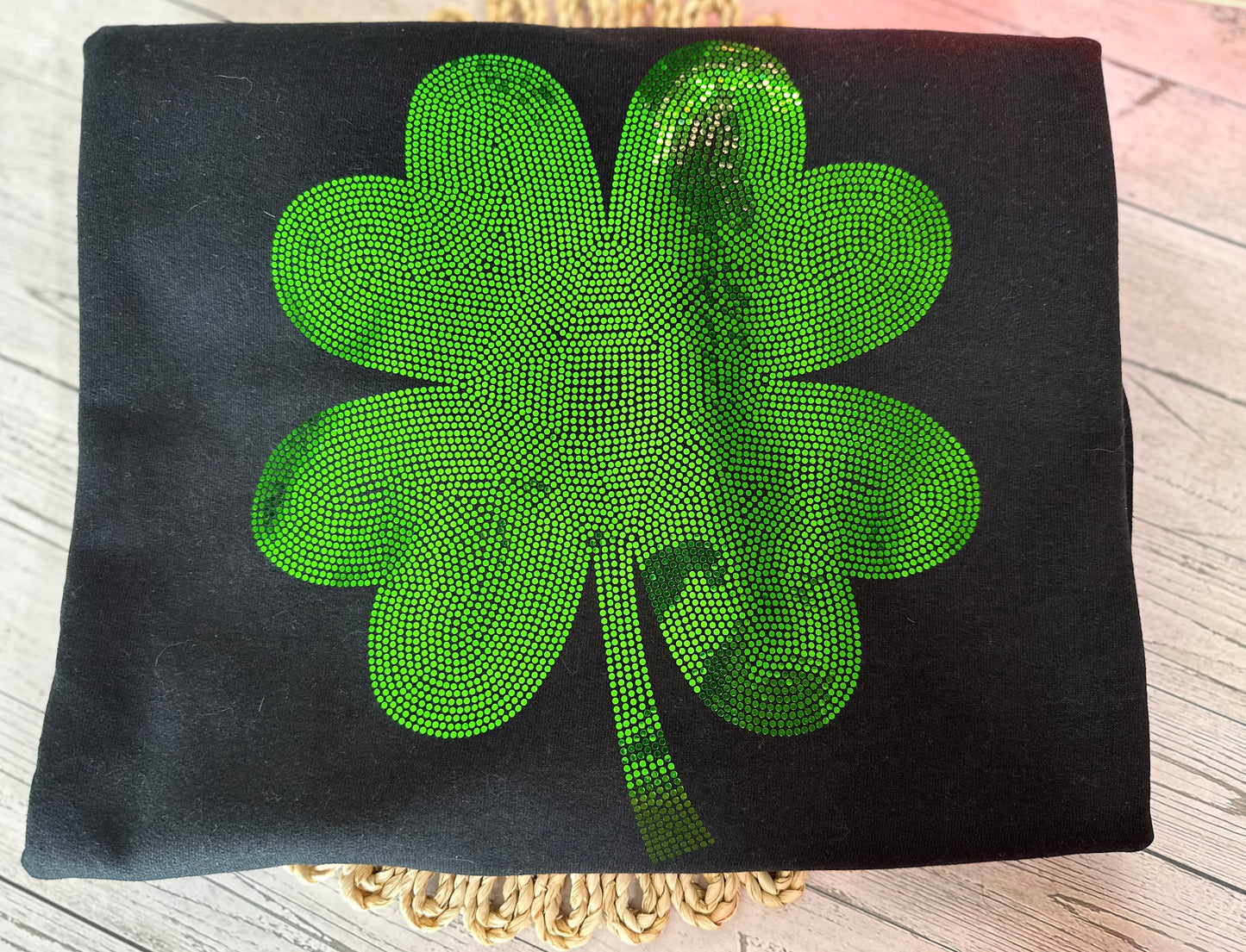 Clover St Patty’s Day Spangled Graphic Sweatshirt