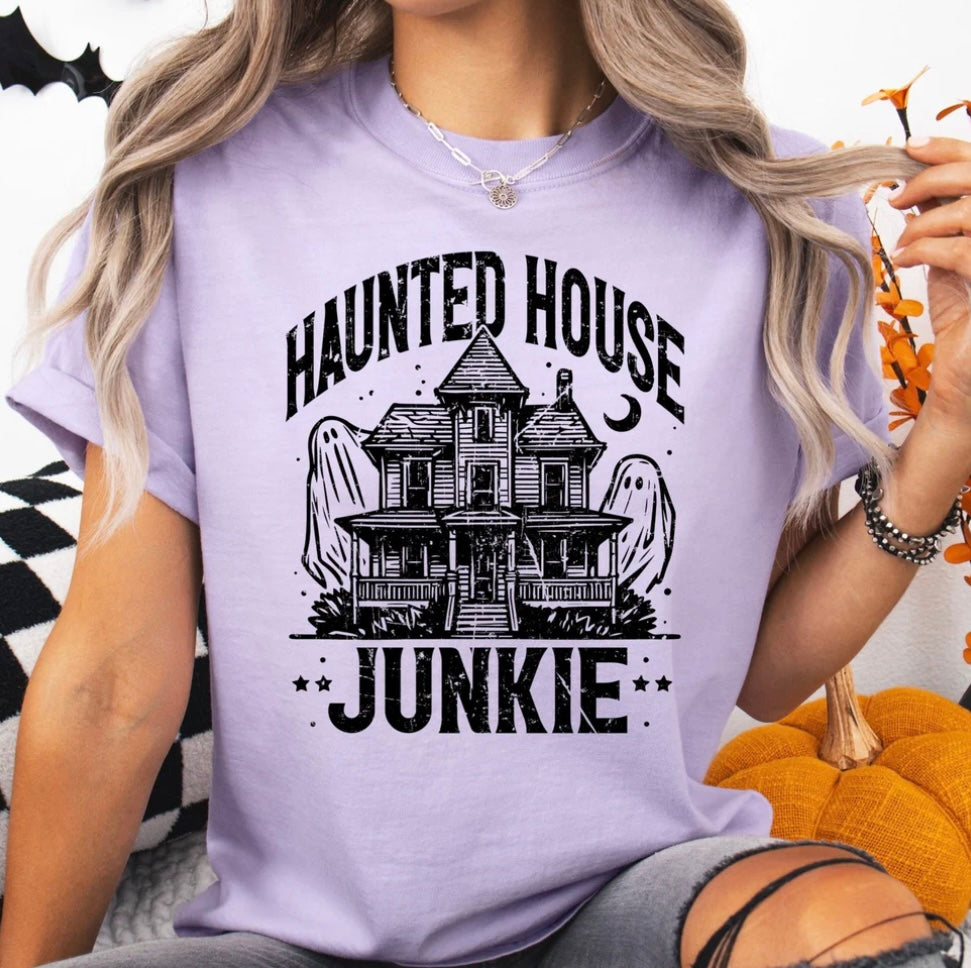 Halloween Haunted House Junkie Comforter Colors Tee