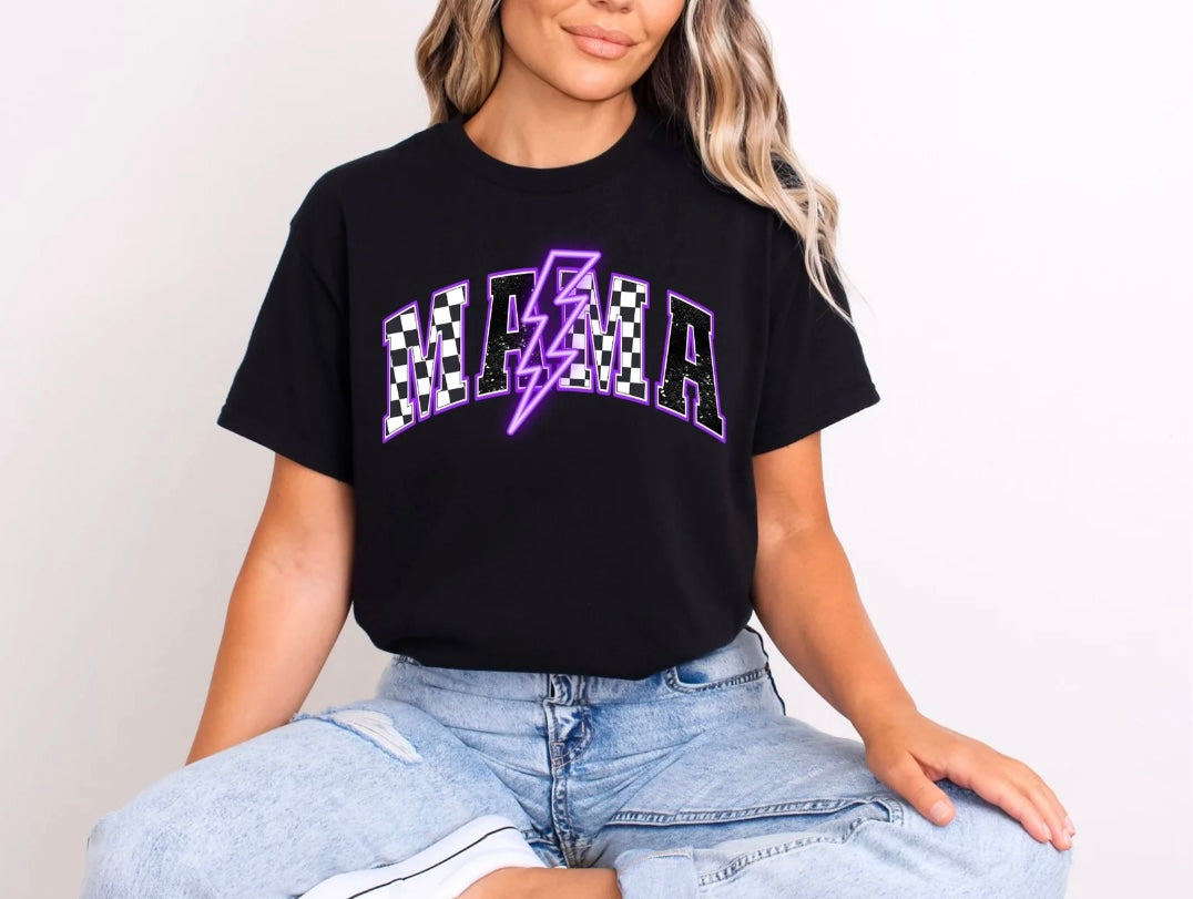 Mama Purple Lighting Bolt Tee