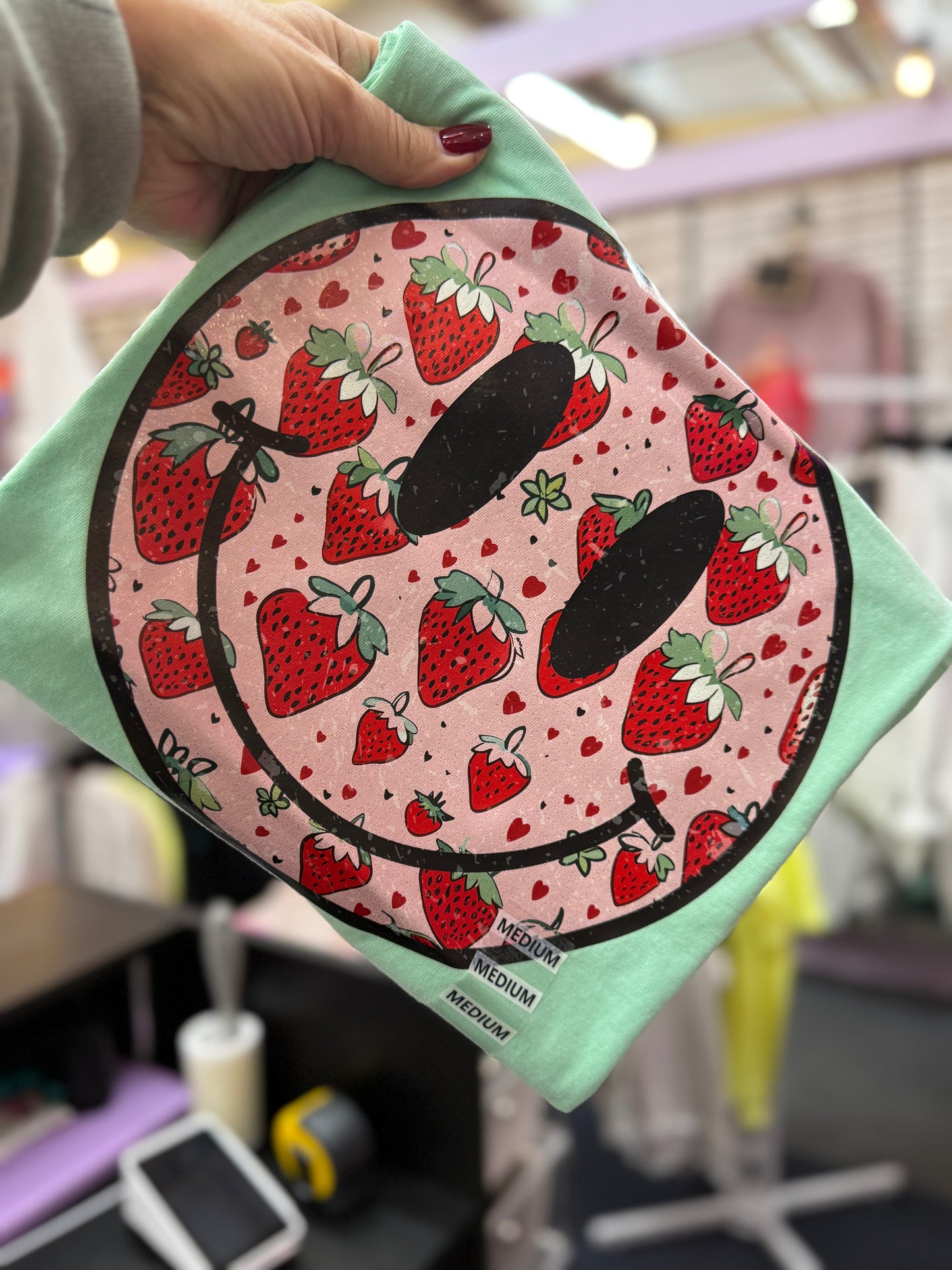 Strawberry Smiley Comfort Colors Tee