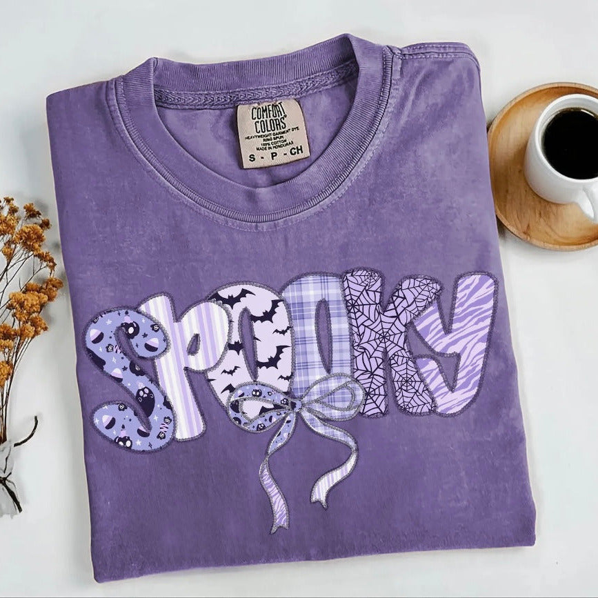Spooky Croquet Bow Tee comfort colors
