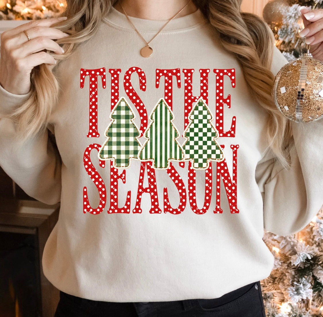 Tis the Season Christmas Tree Graphic Sweatshirt 🎄❤