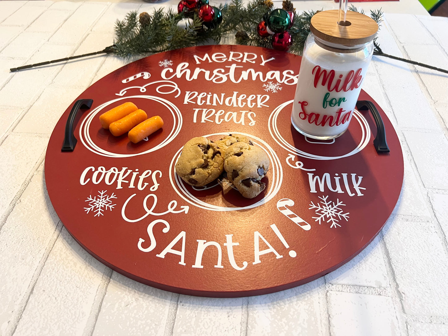 18" Santa Cookie Tray - Willow Love Bug Designs