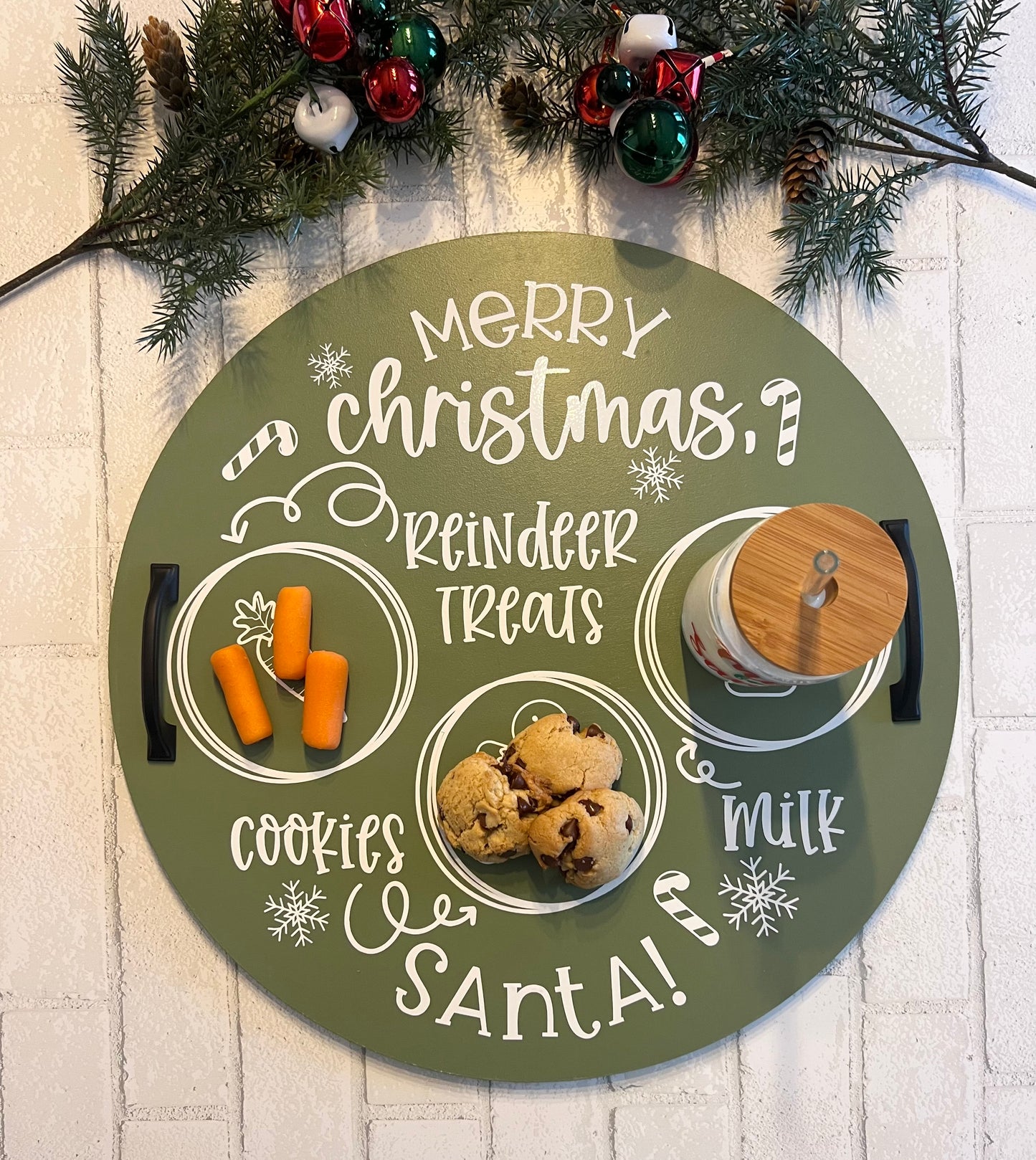 18" Santa Cookie Tray - Willow Love Bug Designs
