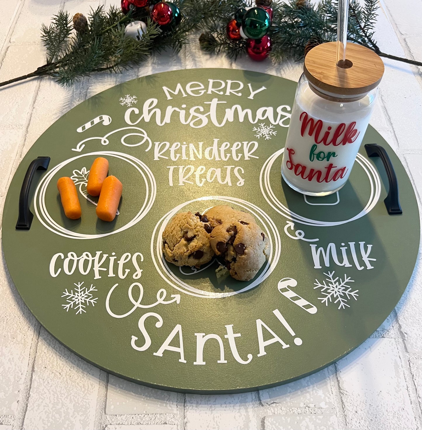 18" Santa Cookie Tray - Willow Love Bug Designs