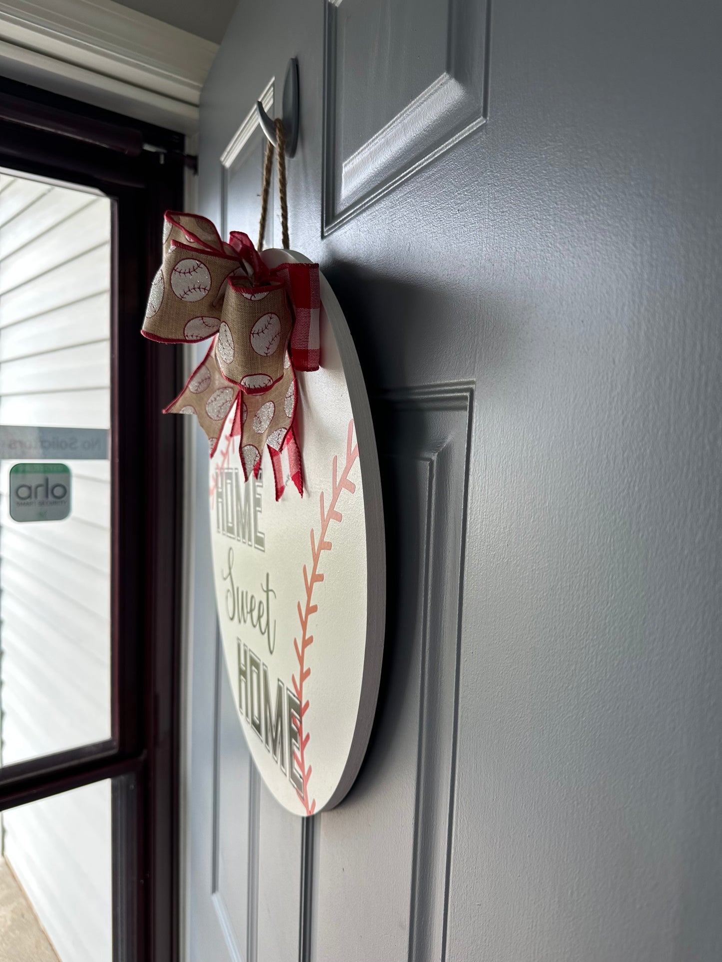Home Sweet Home Baseball Door Hanger - Willow Love Bug Designs