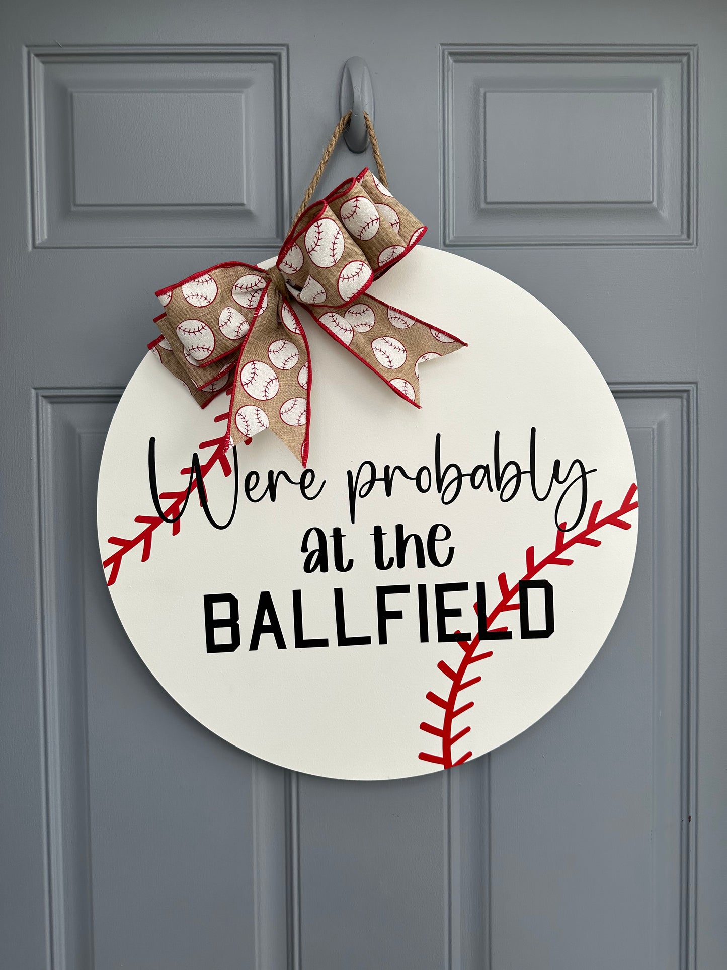 At The Ballfield Door Hanger - Willow Love Bug Designs