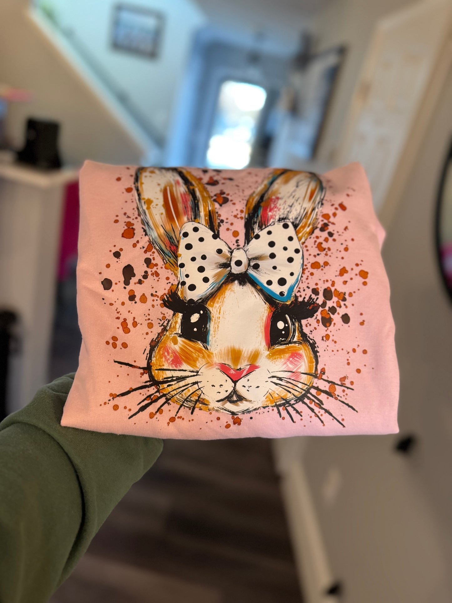 Cute Bunny Polka Dot Bow sweatshirt Gildan