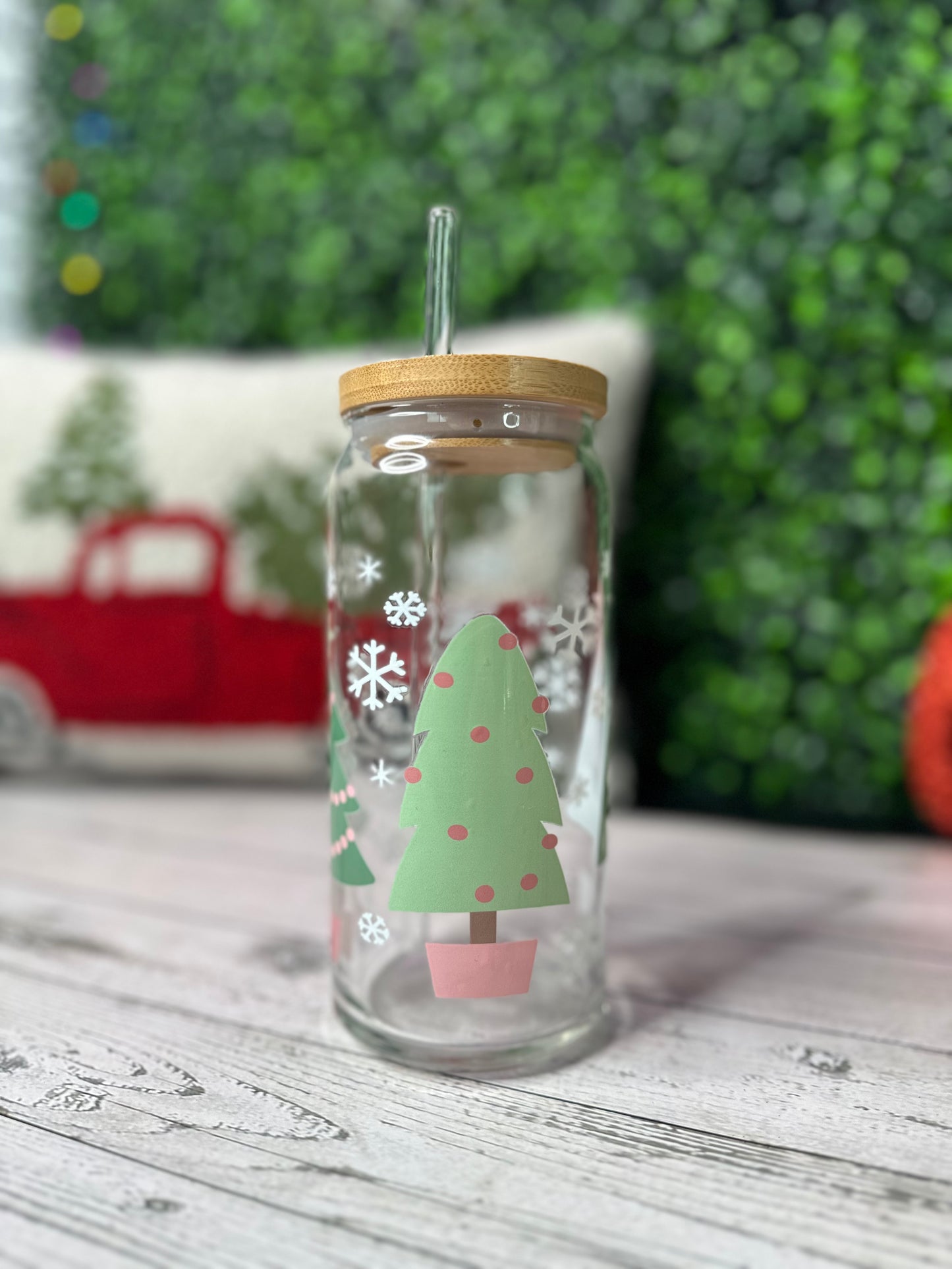 Christmas Tree Forest 20oz Glass Libby - Willow Love Bug Designs 