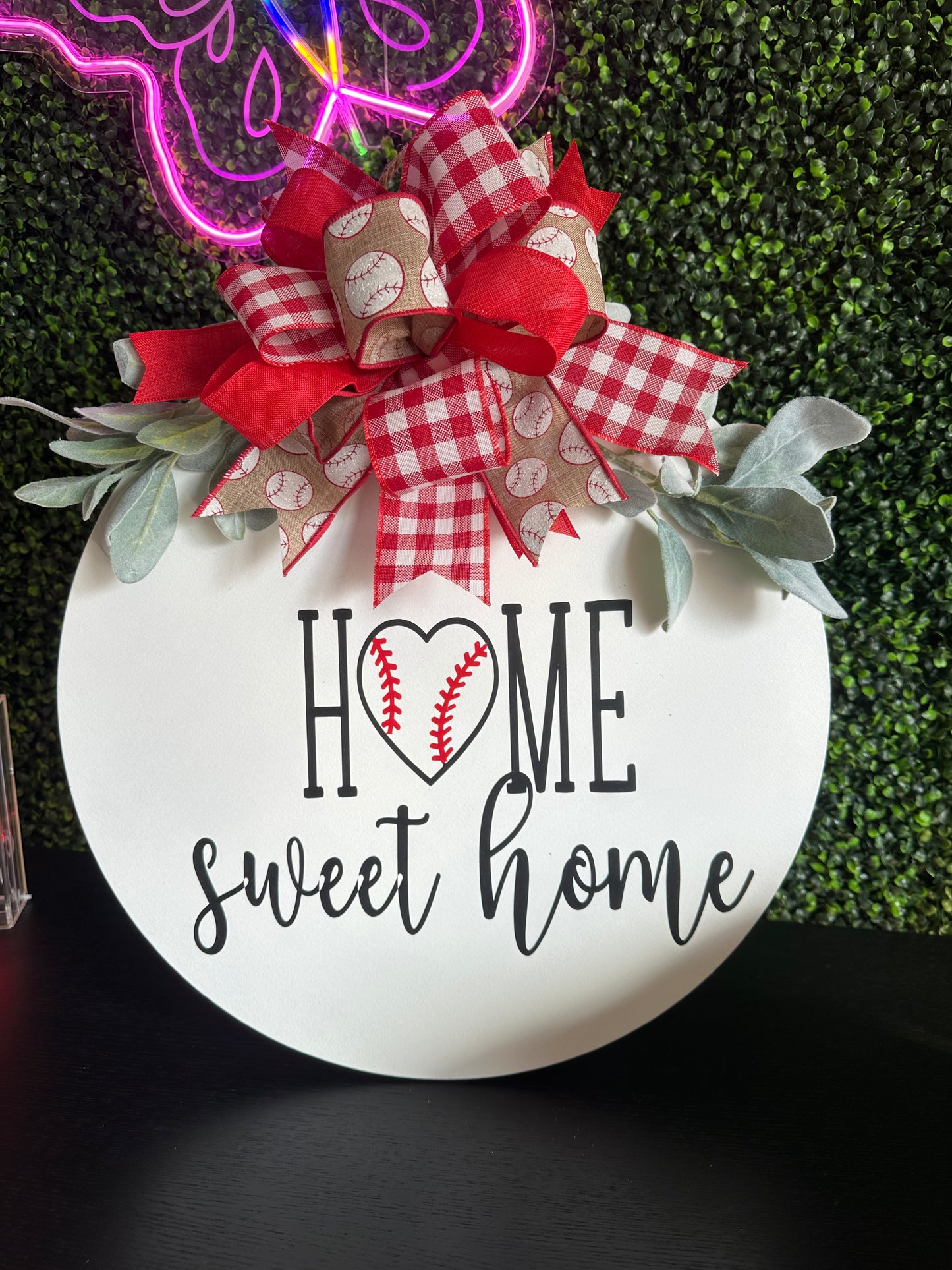 Home Sweet Home Baseball 18”Door Hanger