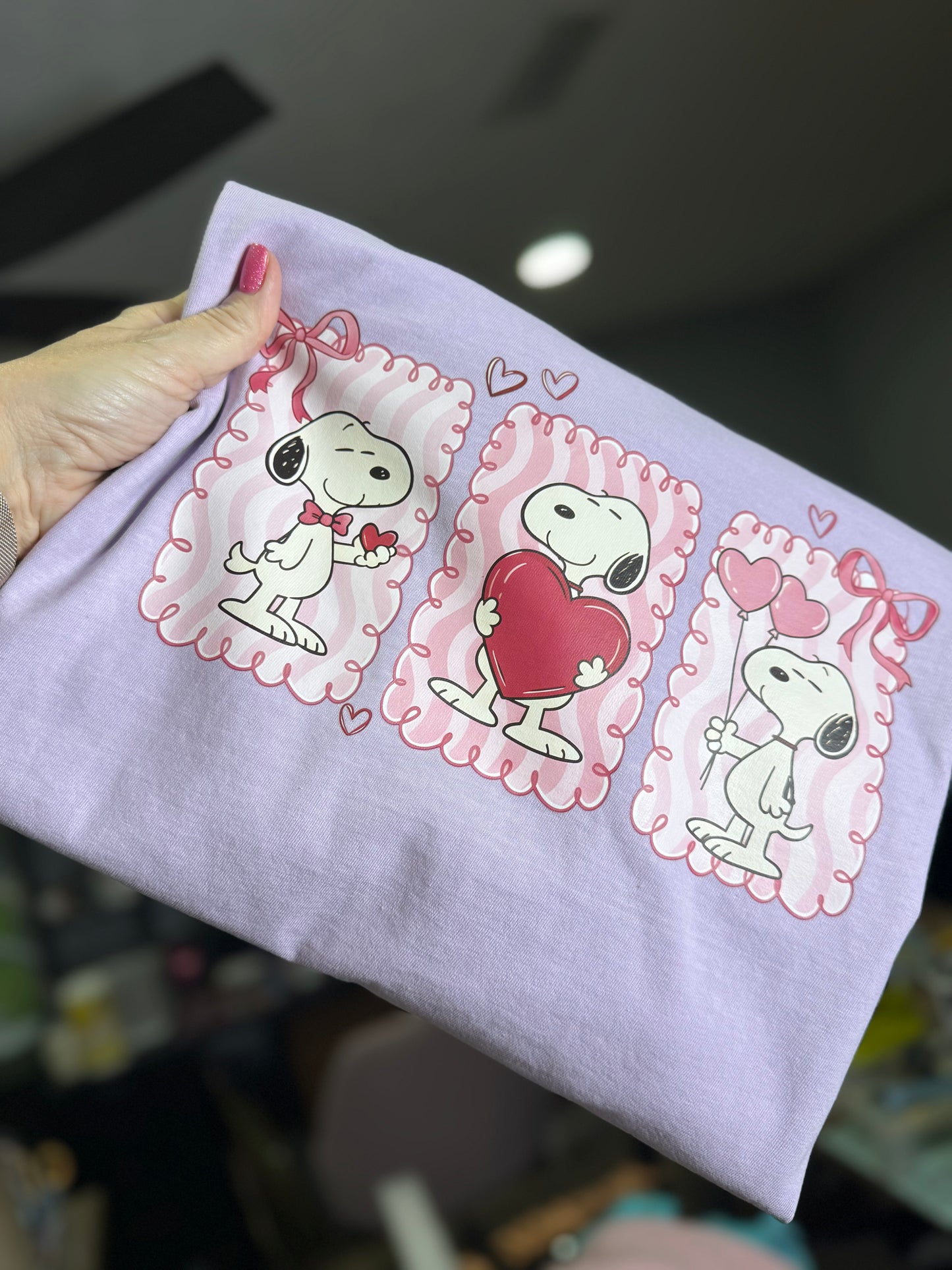 Pink Snoop Hearts Valentines Day Tee