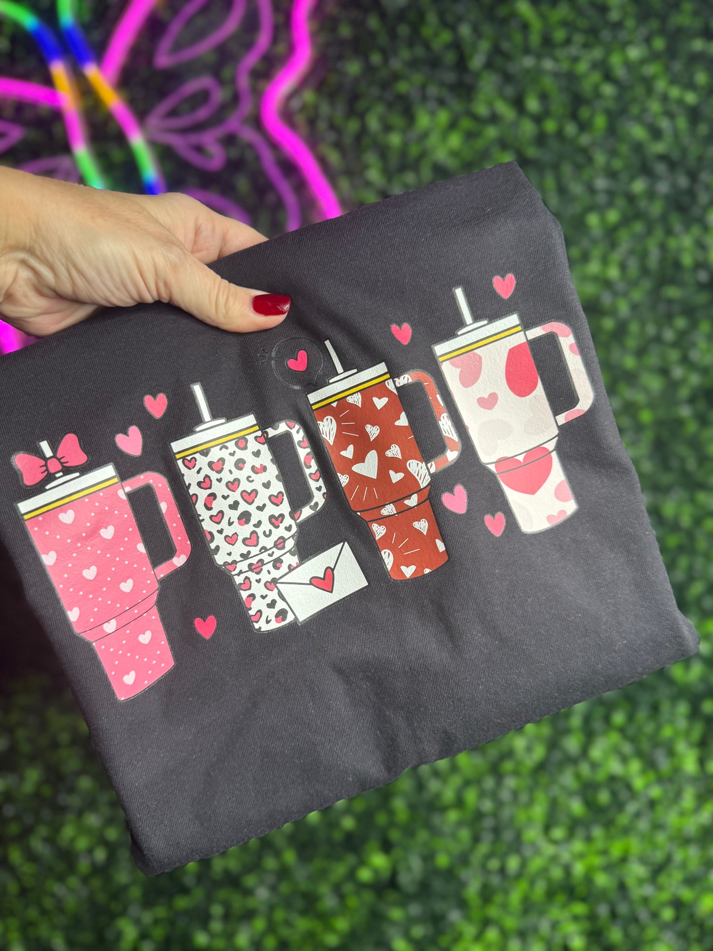 Valentine’s Day Heart Tumblers comfort colors tee