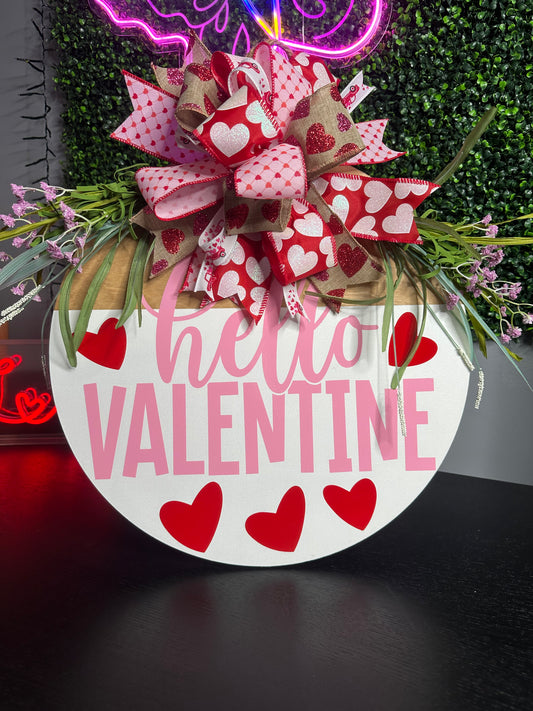 Hello Valentine 18" door hanger