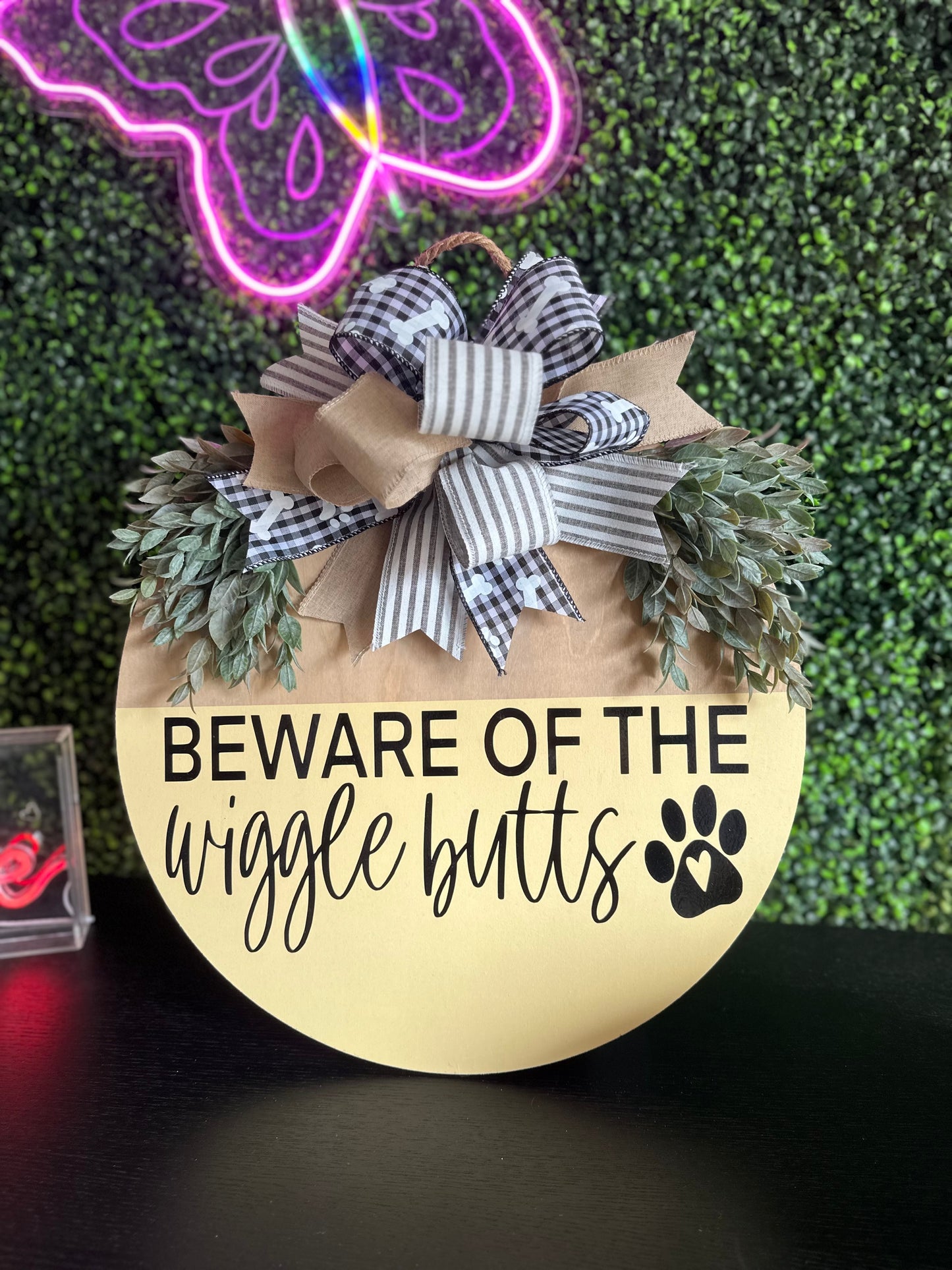 Beware Of The Wiggle Butts 18” Door Hanger