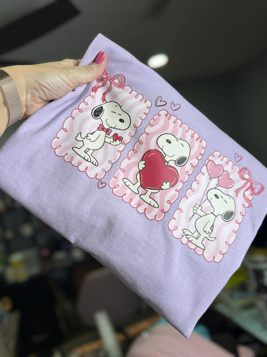 Pink Snoop Hearts Valentines Day Tee
