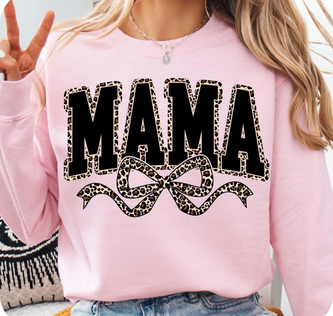 Pink MAMA Leopard Sweatshirt