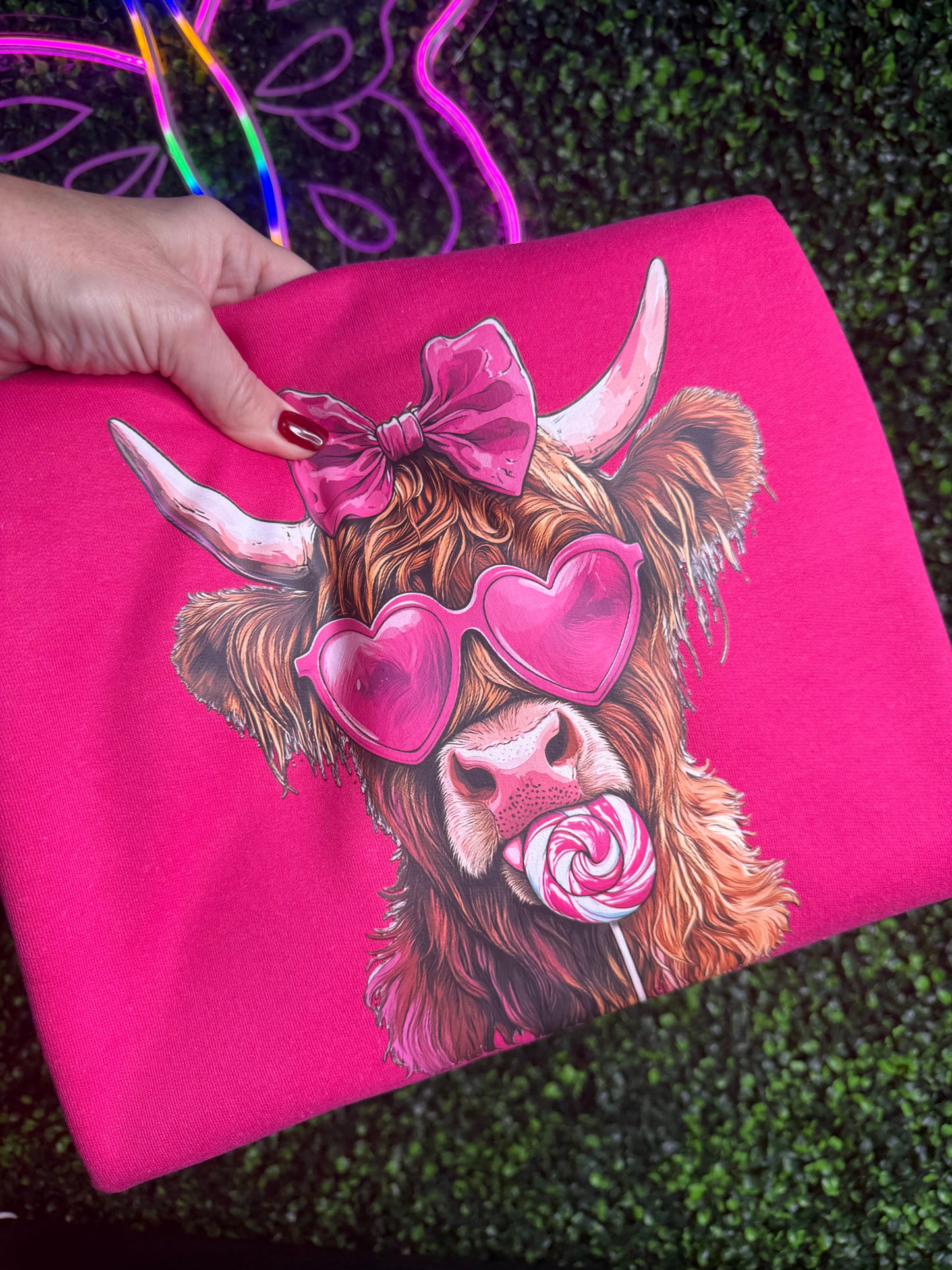 Highland Cow Valentines Crewneck Sweatshirt