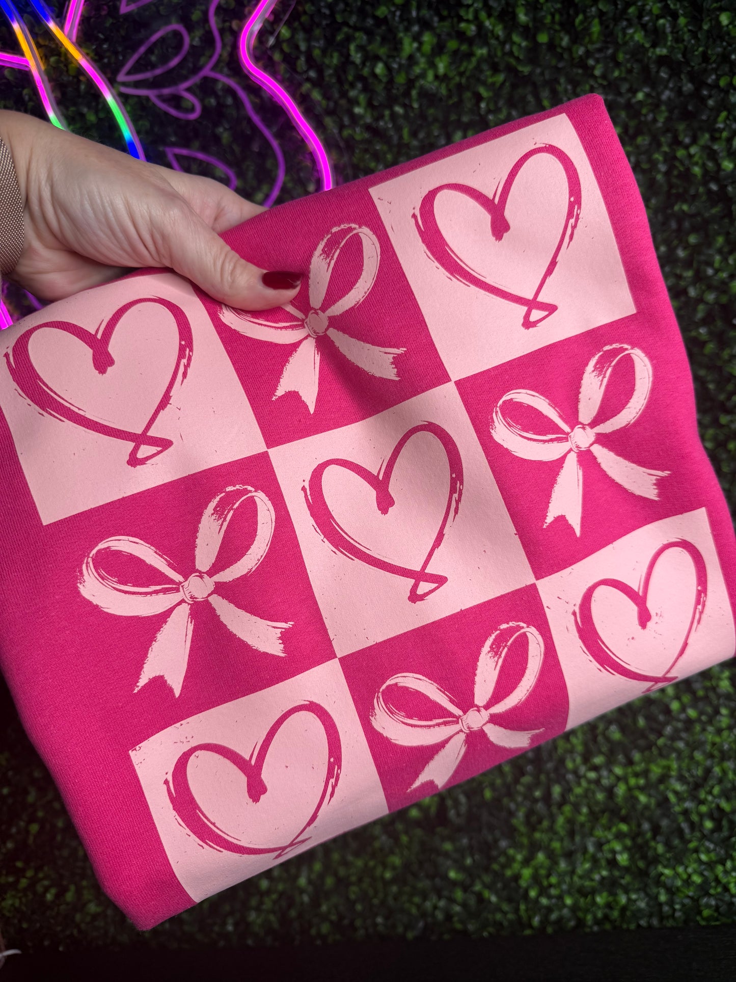 Pink Hearts & Bows Valentine’s day Crewneck Sweatshirt