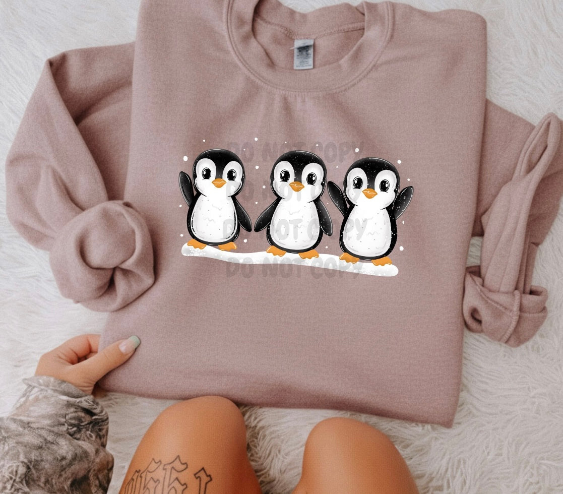 Cute Winter penguins graphic sweatshirt