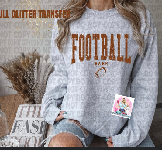 Football Full Glitter Crewneck - Willow Love Bug Designs 