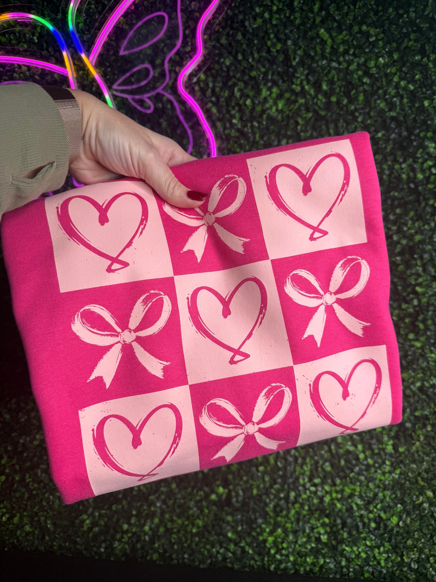 Pink Hearts & Bows Valentine’s day Crewneck Sweatshirt