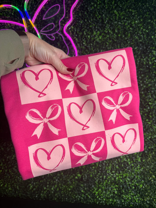Pink Hearts & Bows Valentine’s day Crewneck Sweatshirt