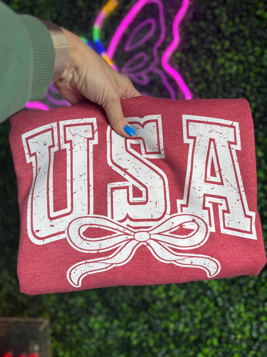 USA Croquet Bow Sweatshirt crewneck