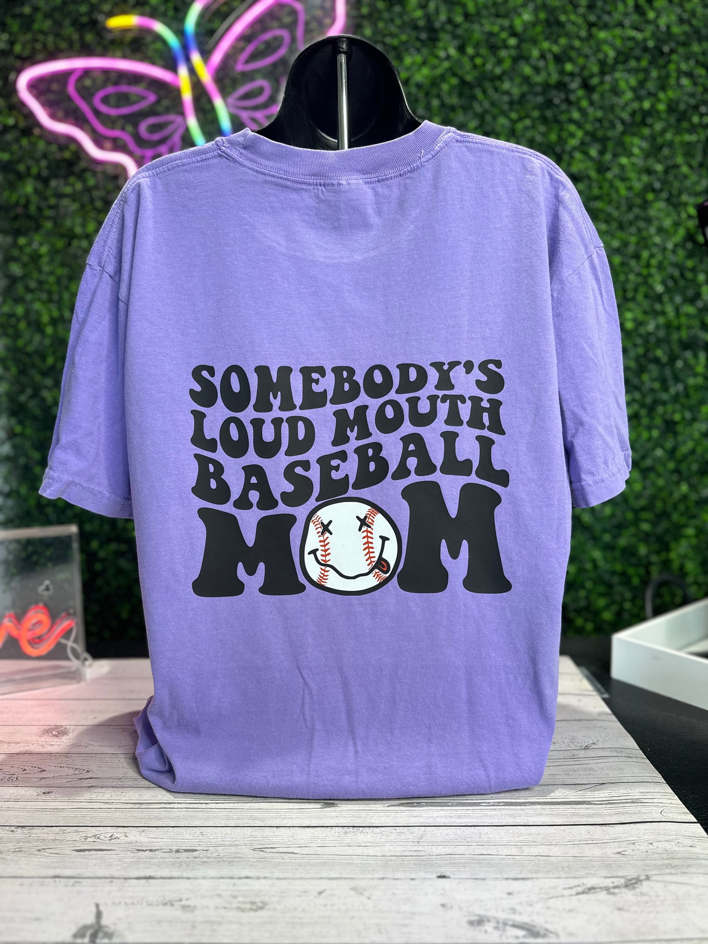 Somebody's Loud Mouth Baseball Mom Comfort Colors Unisex