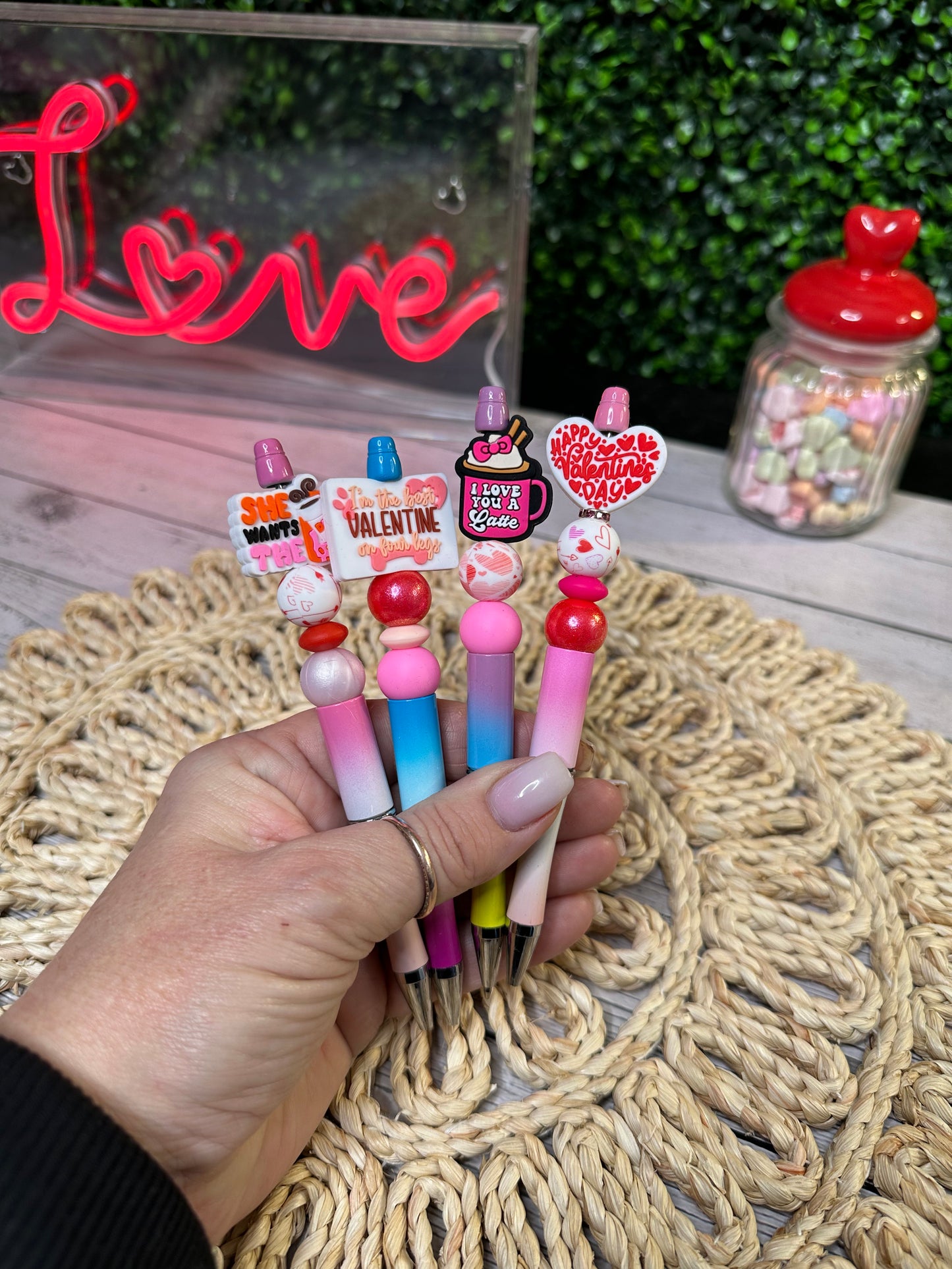 Valentine’s Focal Beaded Pens