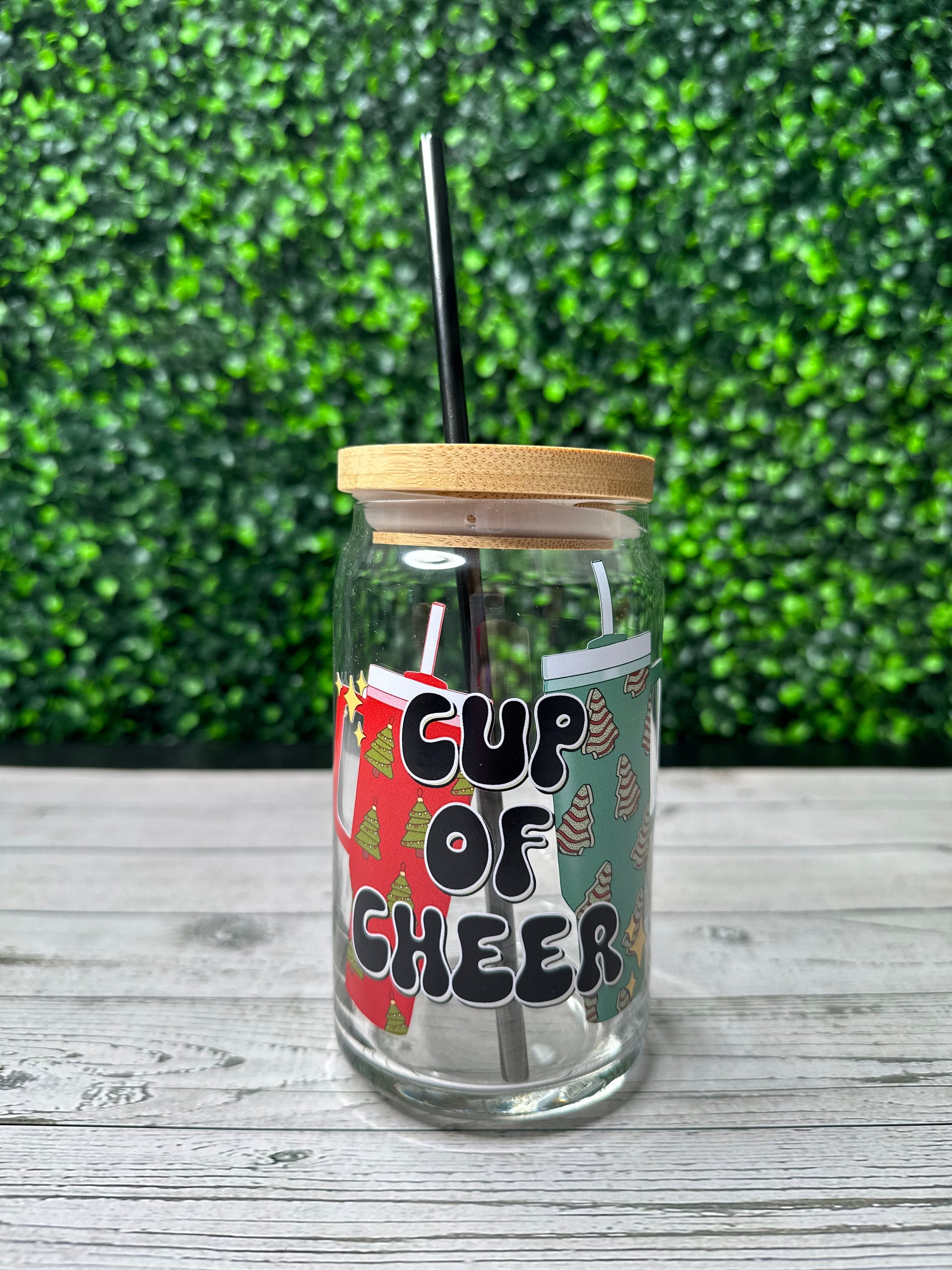 Cup of Cheer Tumbler Glass Libby - Willow Love Bug Designs 