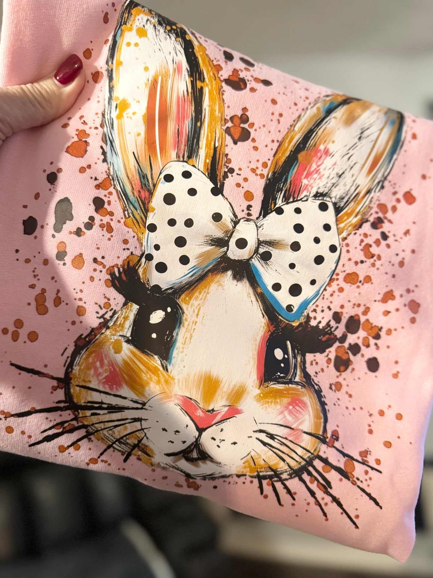 Bunny Polka Dot Bow sweatshirt