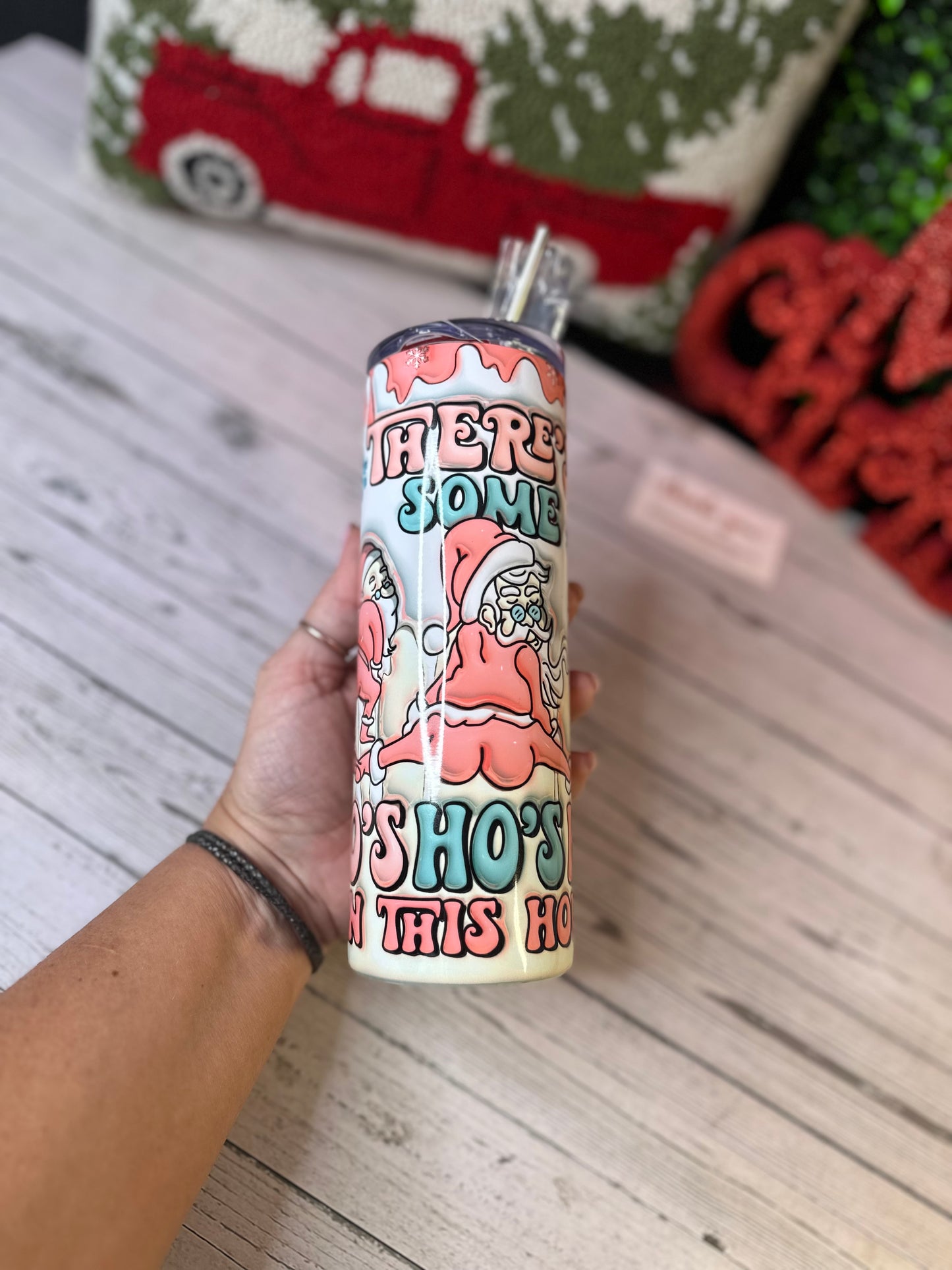 HO’S HO’S HO’S In This House Tumbler - Willow Love Bug Designs 