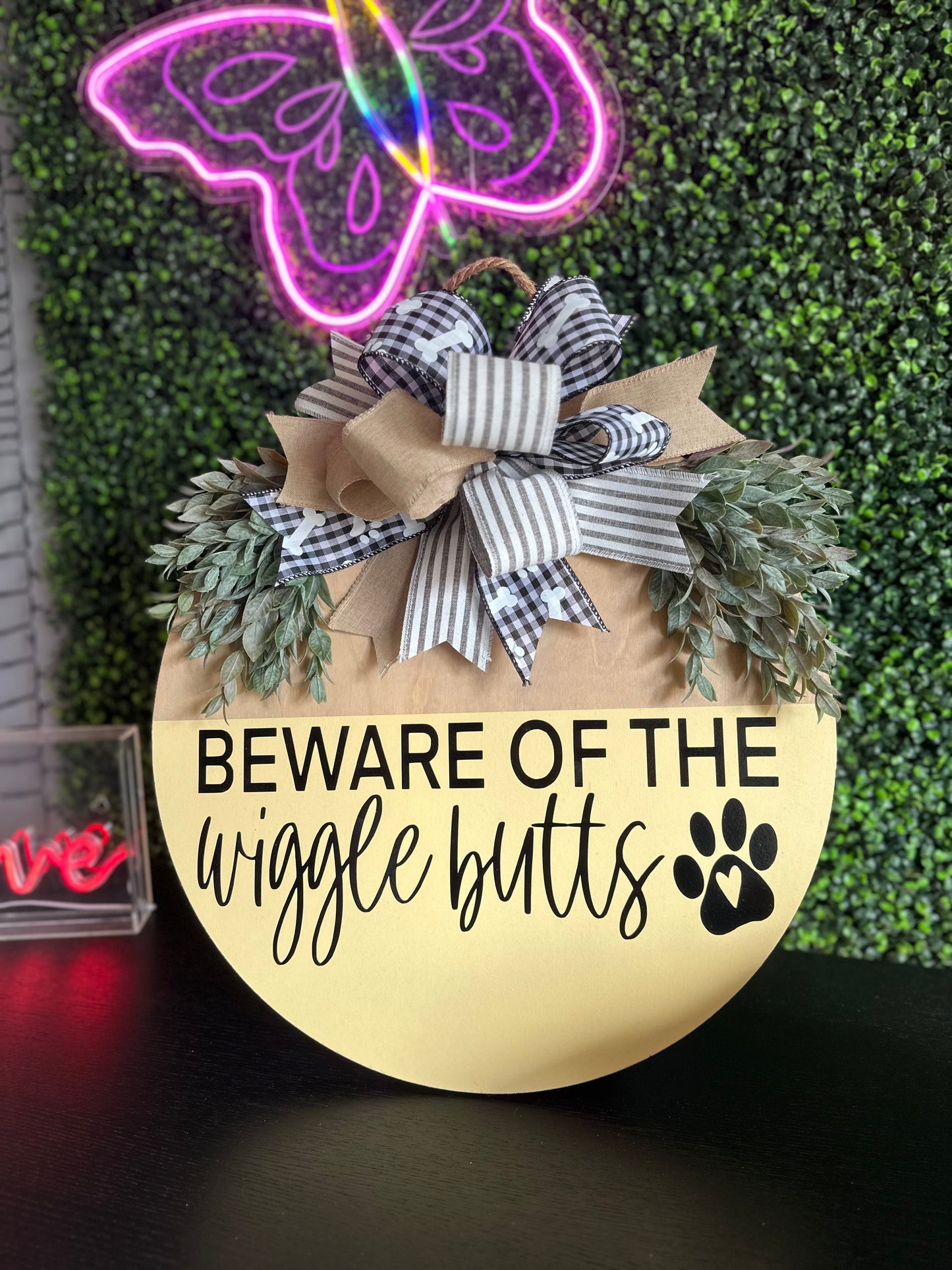 Beware Of The Wiggle Butts 18” Door Hanger