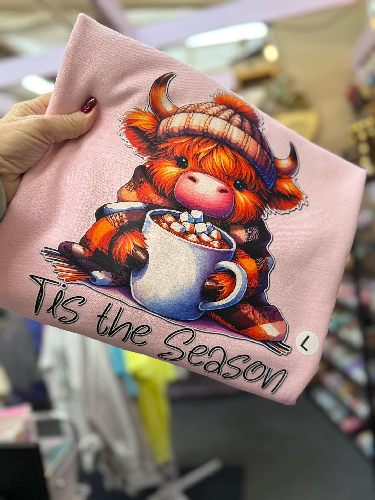 Tis The Season Highland Cow & Hot Cocoa Sweatshirt