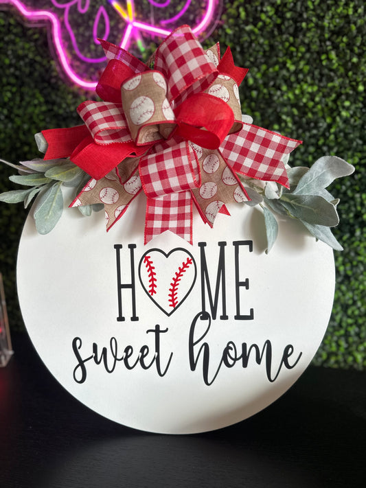 Home Sweet Home Baseball 18”Door Hanger