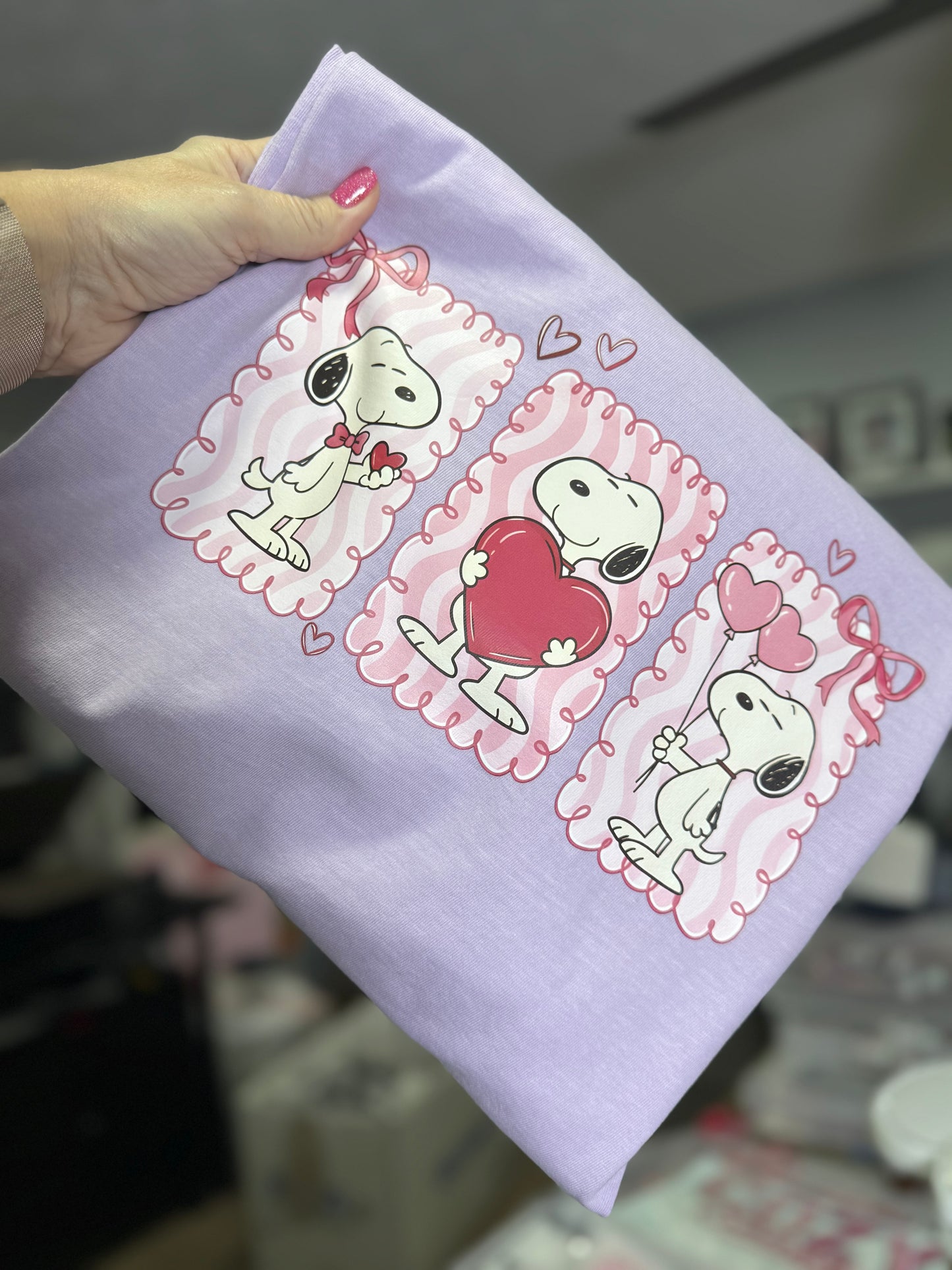 Pink Snoop Hearts Valentines Day Tee