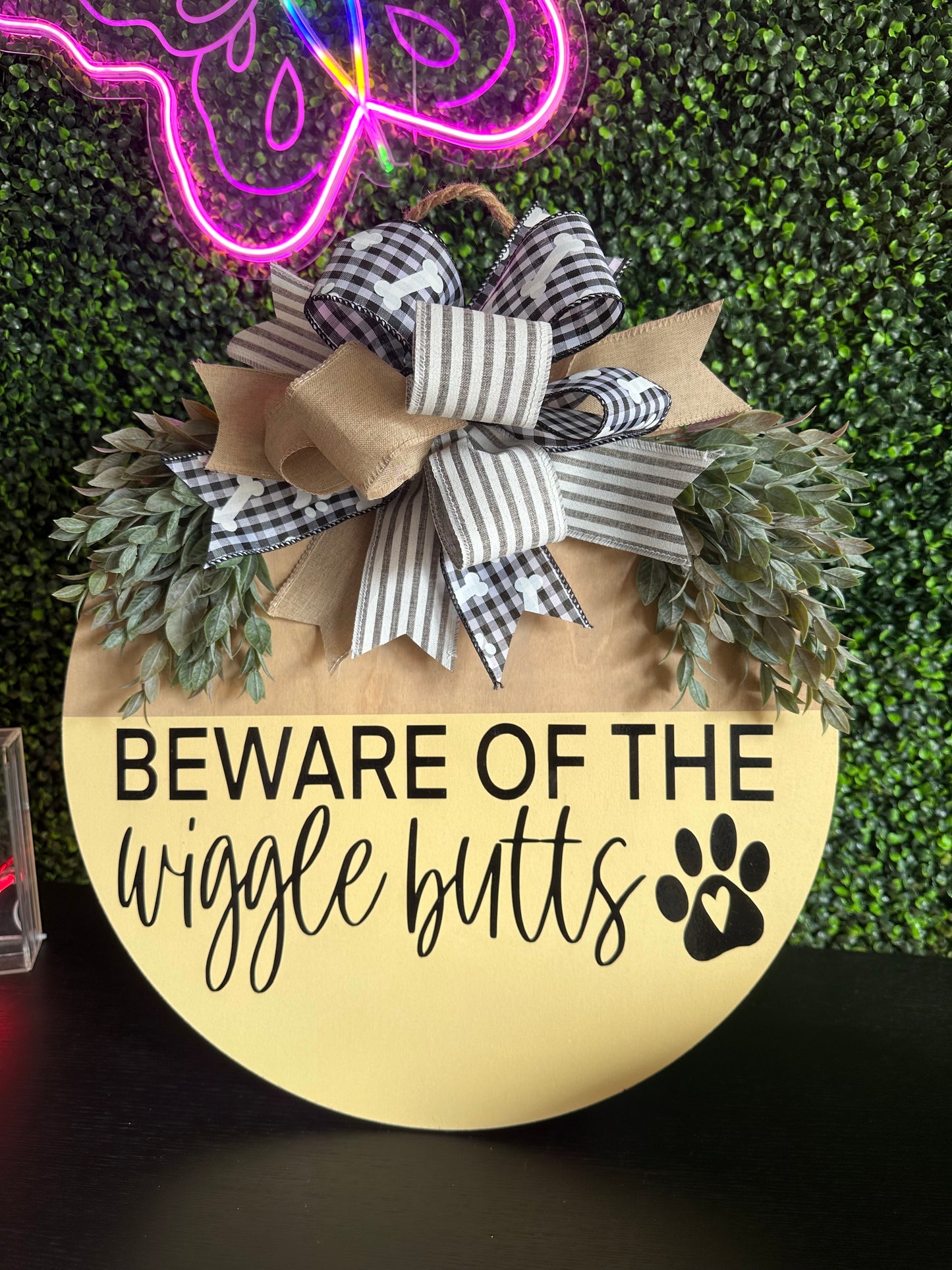 Beware Of The Wiggle Butts 18” Door Hanger